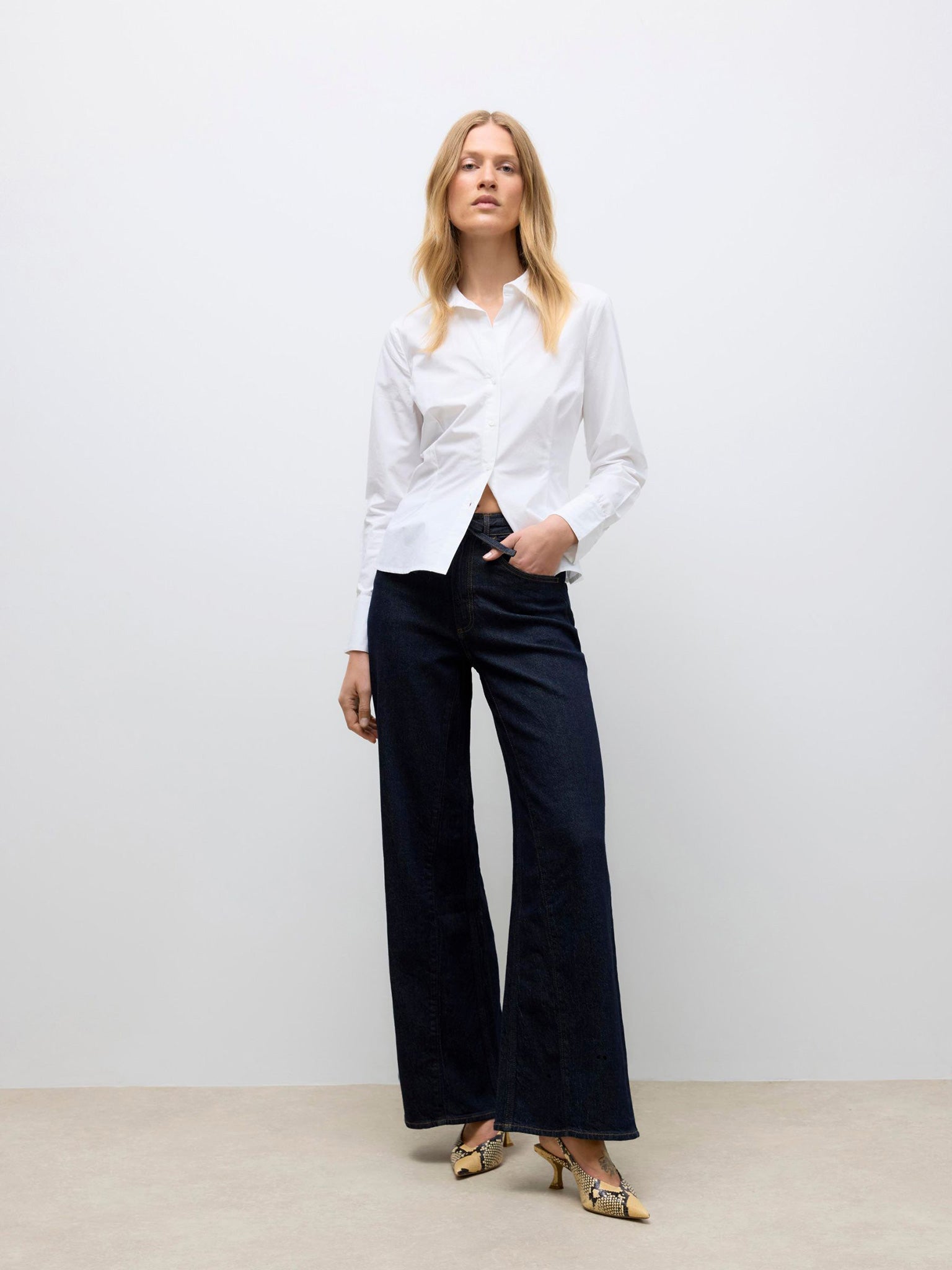 Γυναικείο παντελόνι τζιν με ζώνη ύφασμα AWMADDIE HR BELT WIDE JEANS RA392 10318807 | 10318807