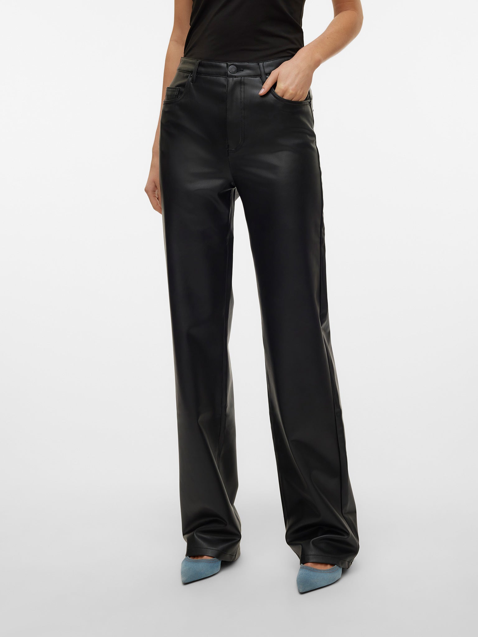 Γυναικείο παντελόνι δερματίνη VMTESSA HR WIDE PL PANTS NOOS 10310878 | 10310878