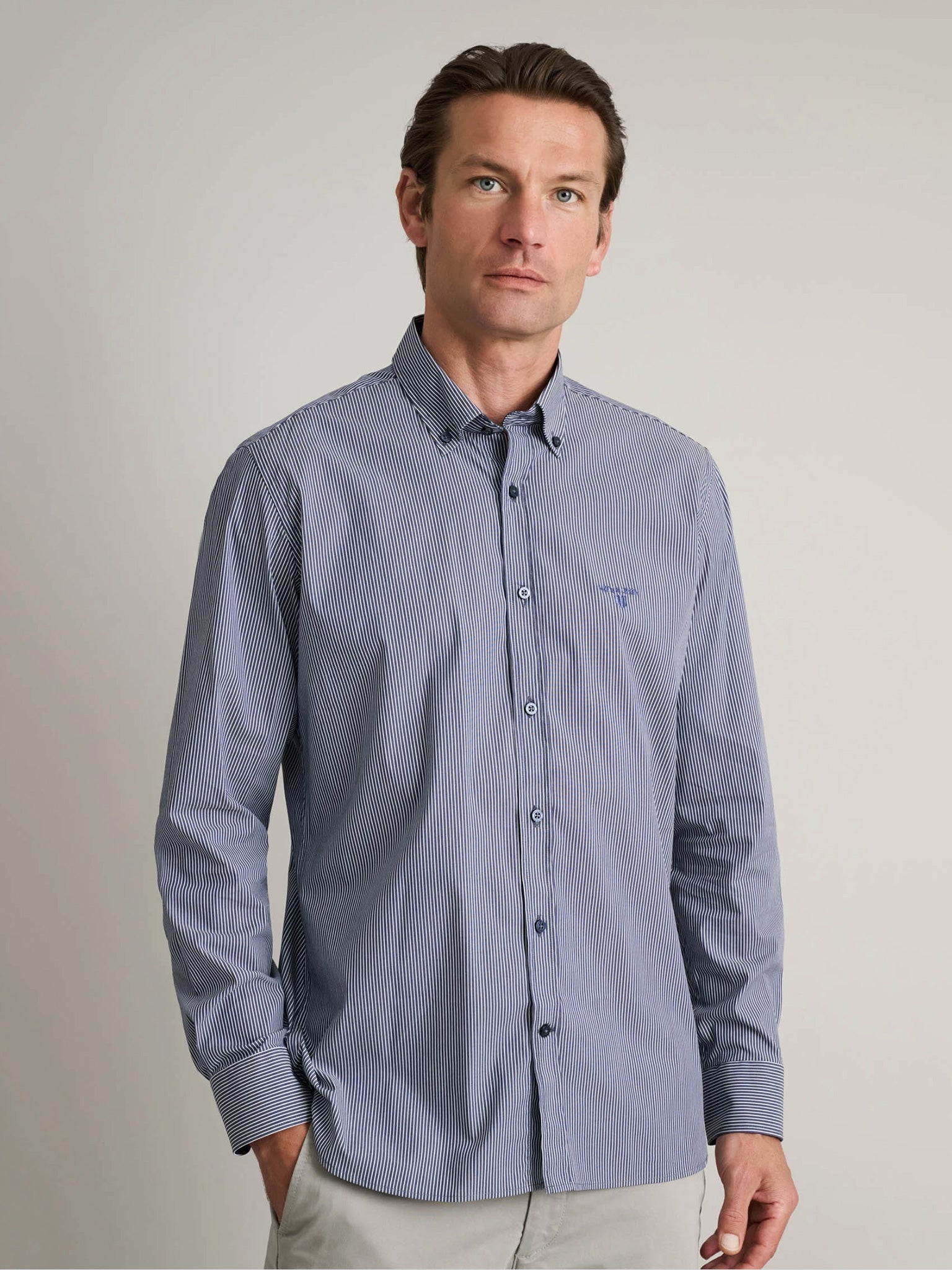 Ανδρικό πουκάμισο dark blue/white 24NG.CA260/1B | 24NG.CA260/1B