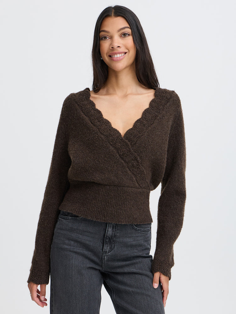 Γυναικεία μπλούζα πλεκτή BYMIEL Pullover Java Melange / Brown 20819683 | 20819683