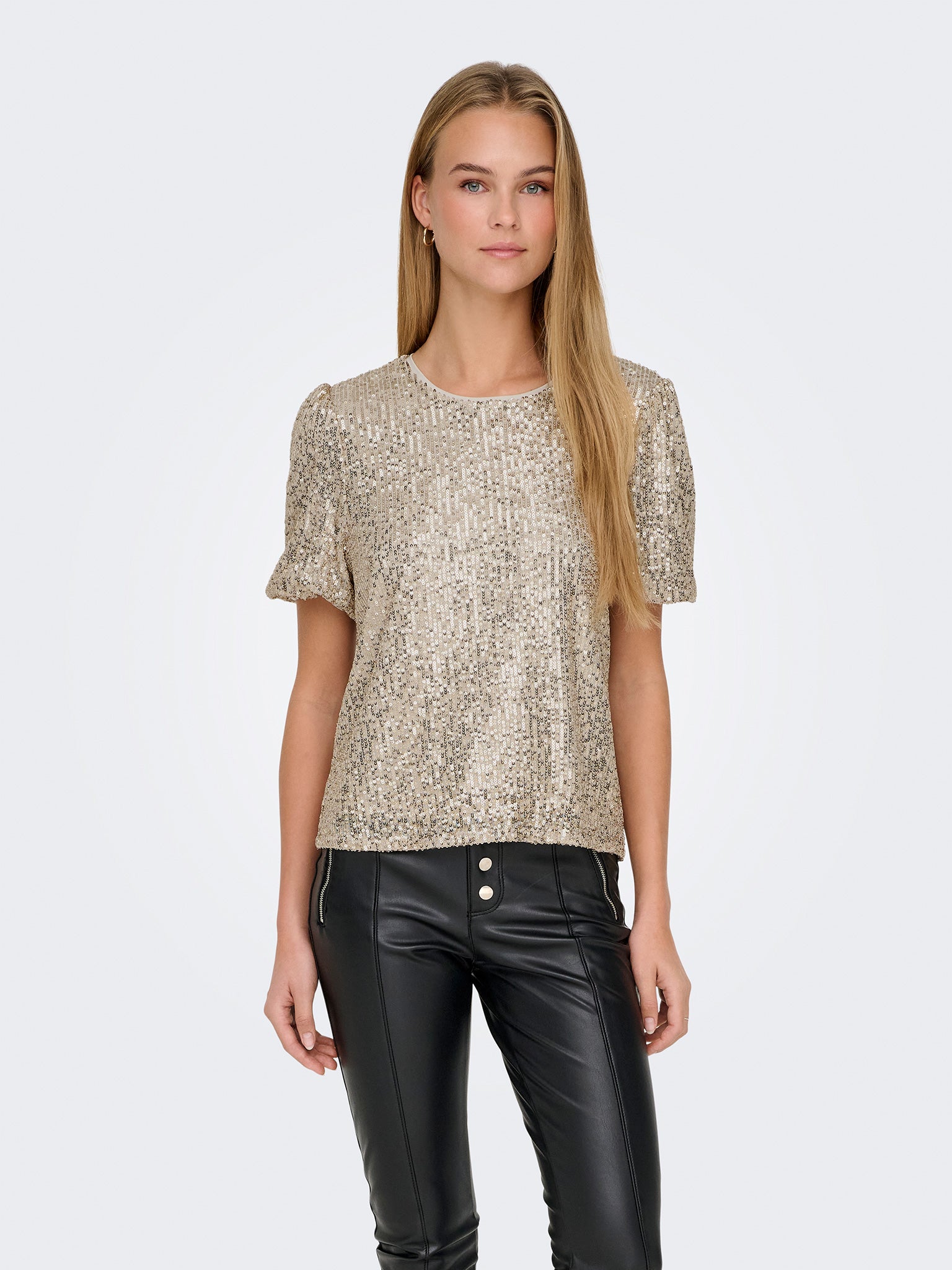 Γυναικεία μπλούζα παγιέτας ONLANA S/S LOOSE SEQUINS TOP JRS 15333850 | 15333850