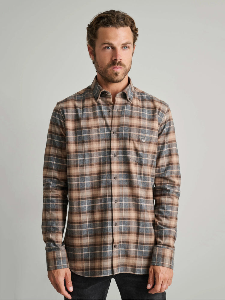 Ανδρικό πουκάμισο brown/grey 24NG.SD196/1B | 24NG.SD196/1B