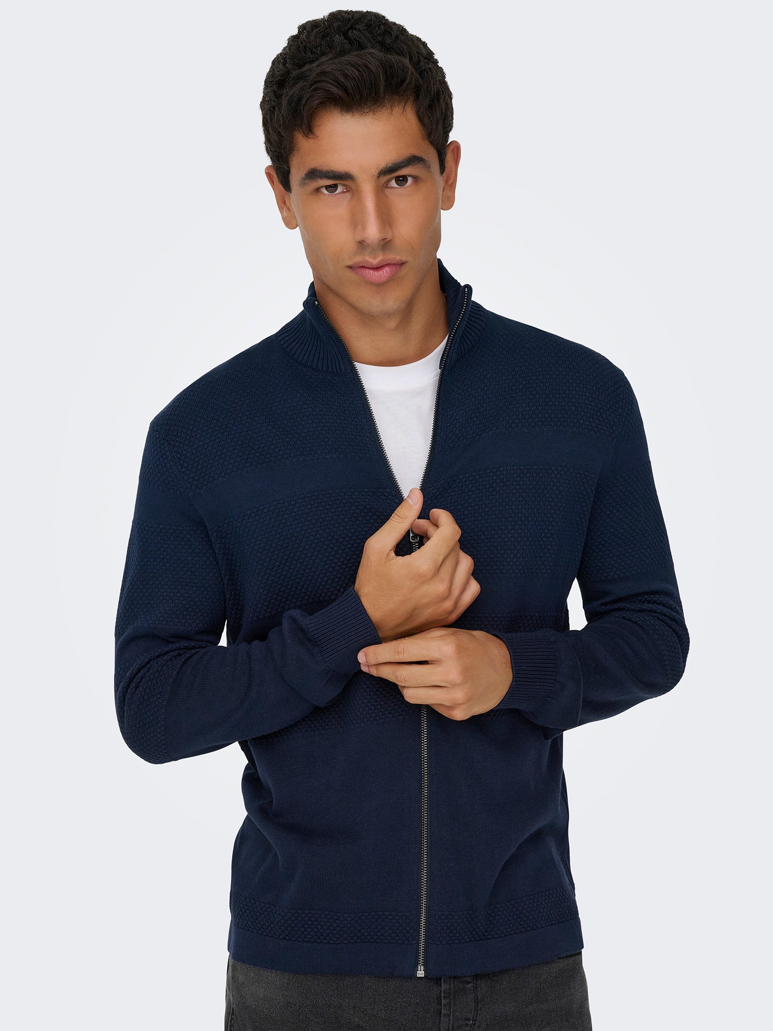 Ανδρική ζακέτα πλεκτή ONSMALIK REG 12 PIN ZIP CARD KNIT NOOS 22033304 | 22033304
