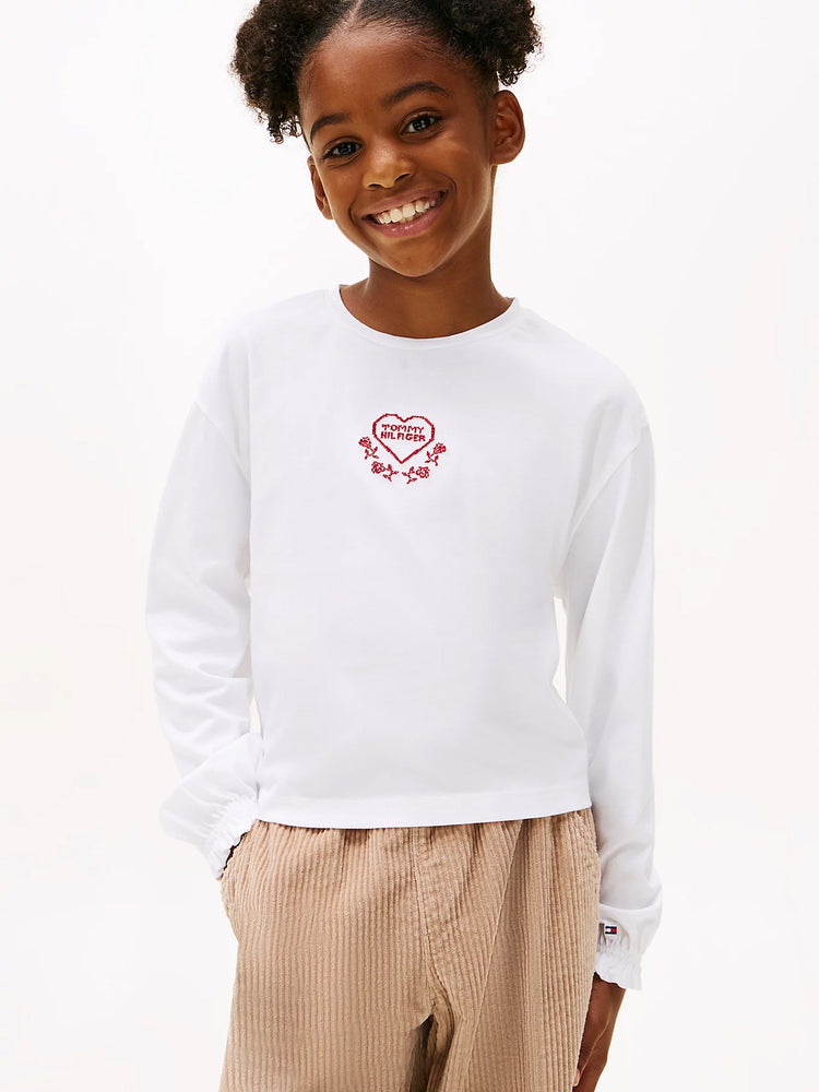 Παιδική μπλούζα μακό EMBROIDERED HEART TEE L/S KG0KG08811YBR | KG0KG08811YBR