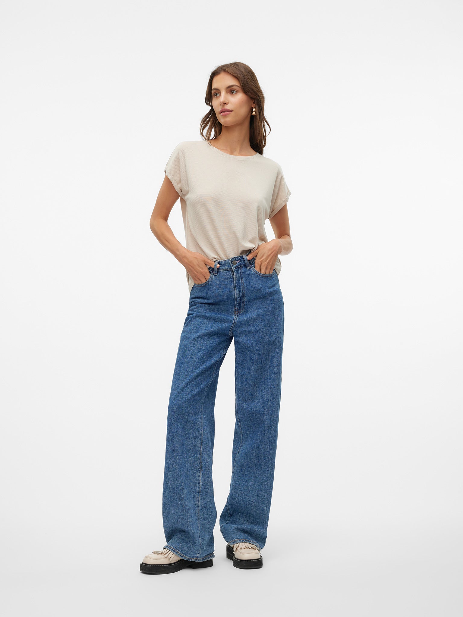 Γυναικεία μπλούζα VMLAVA GLITTER SS TOP STRIPE GA JRS NOOS 10250488 | 10250488