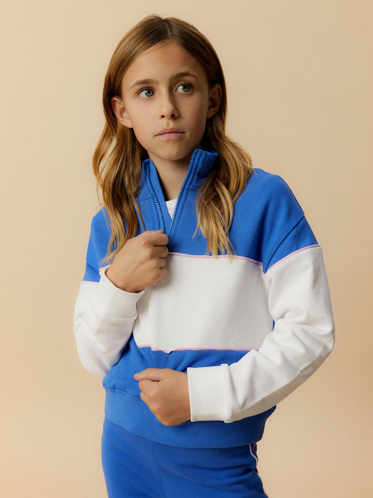 Εφηβική μπλούζα δίχρωμη NKFLEIKA SH SWEAT BRU 13246248 | 13246248