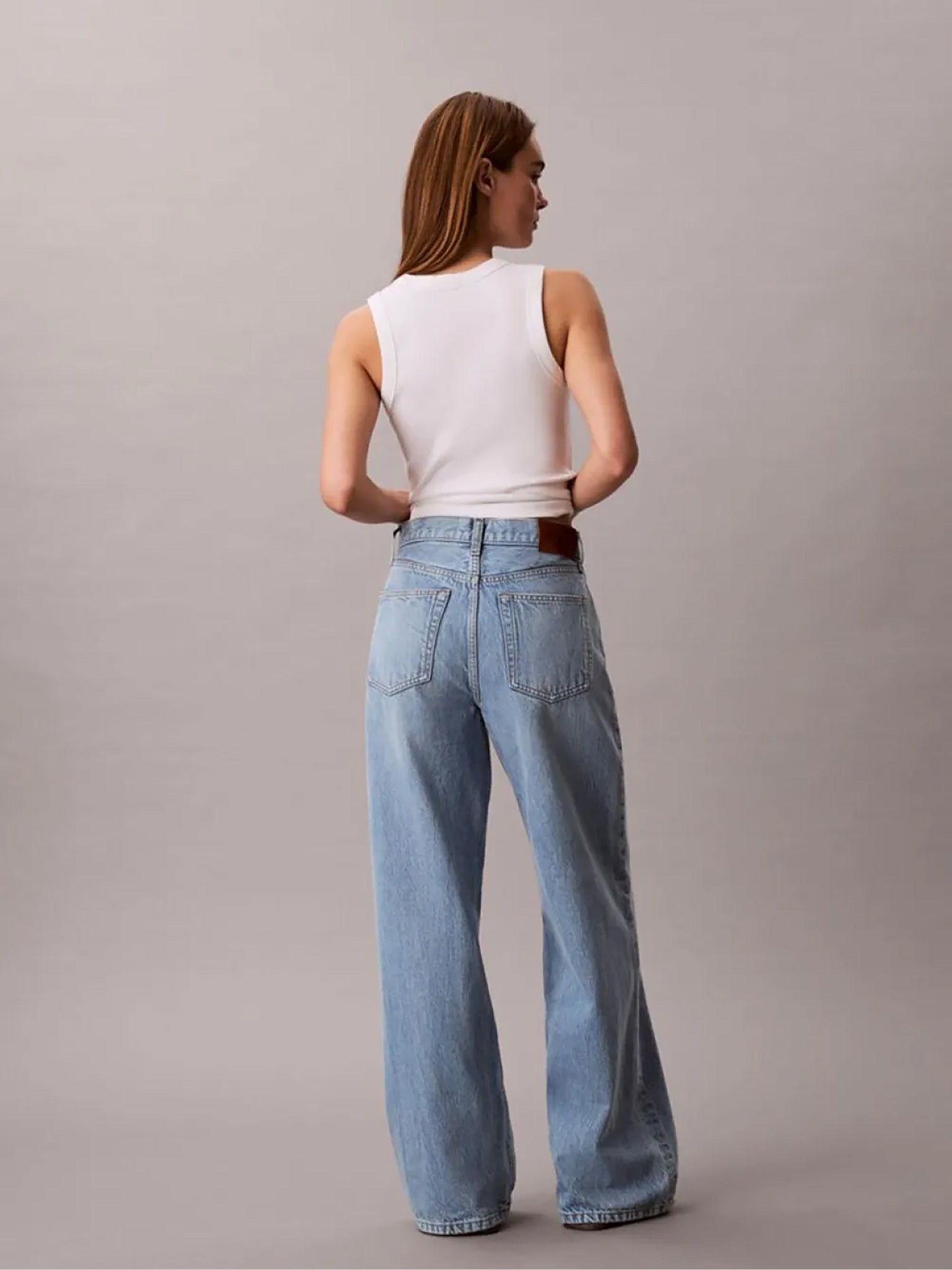 Γυναικείο παντελόνι τζιν THE WIDE LEG SAGE STONE LV047F662GRJK | LV047F662GRJK