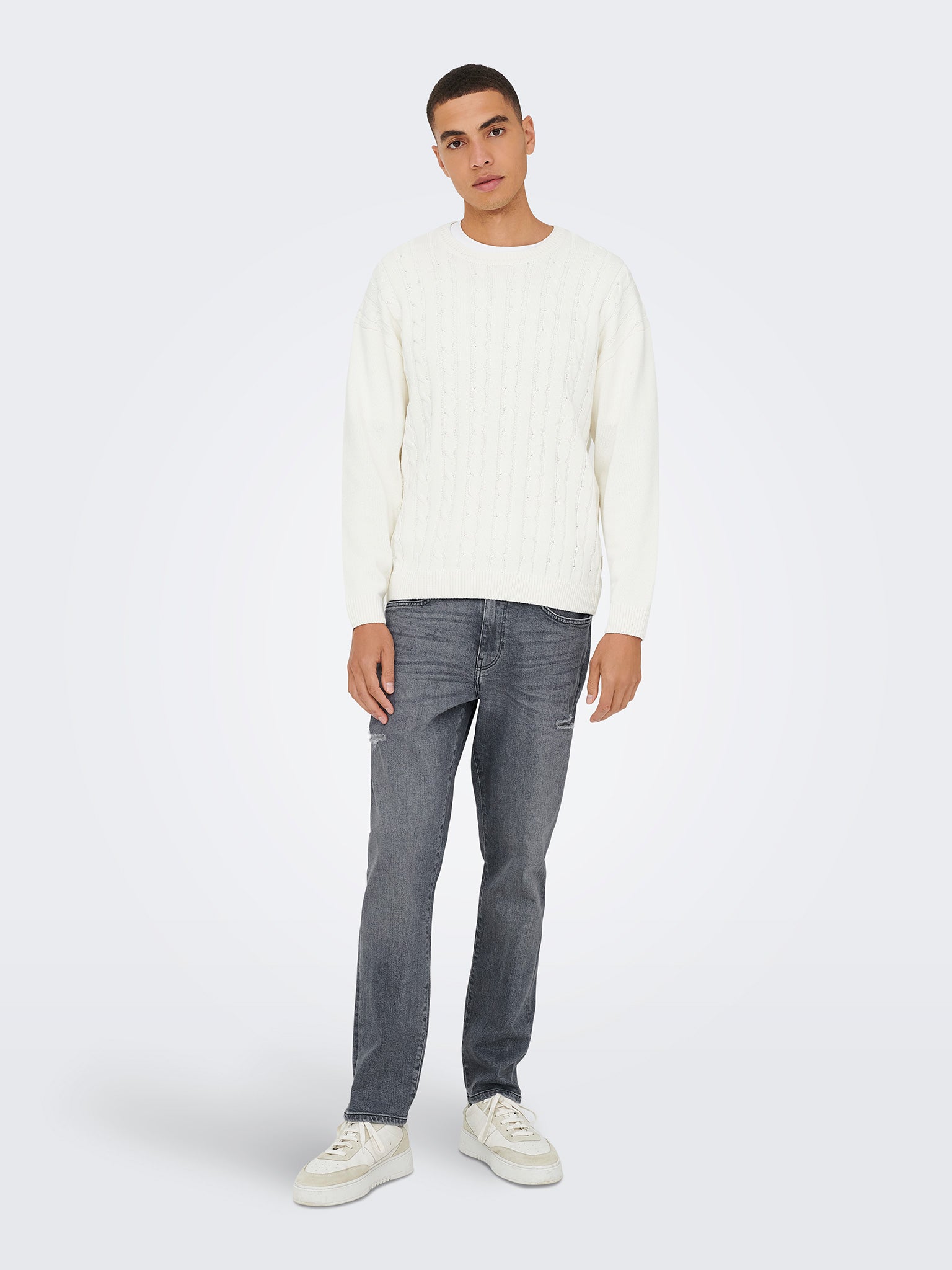 Ανδρικό παντελόνι τζιν με φθορές ONSWEFT REGULAR 4384 EY BOX JEANS 22034384 | 22034384