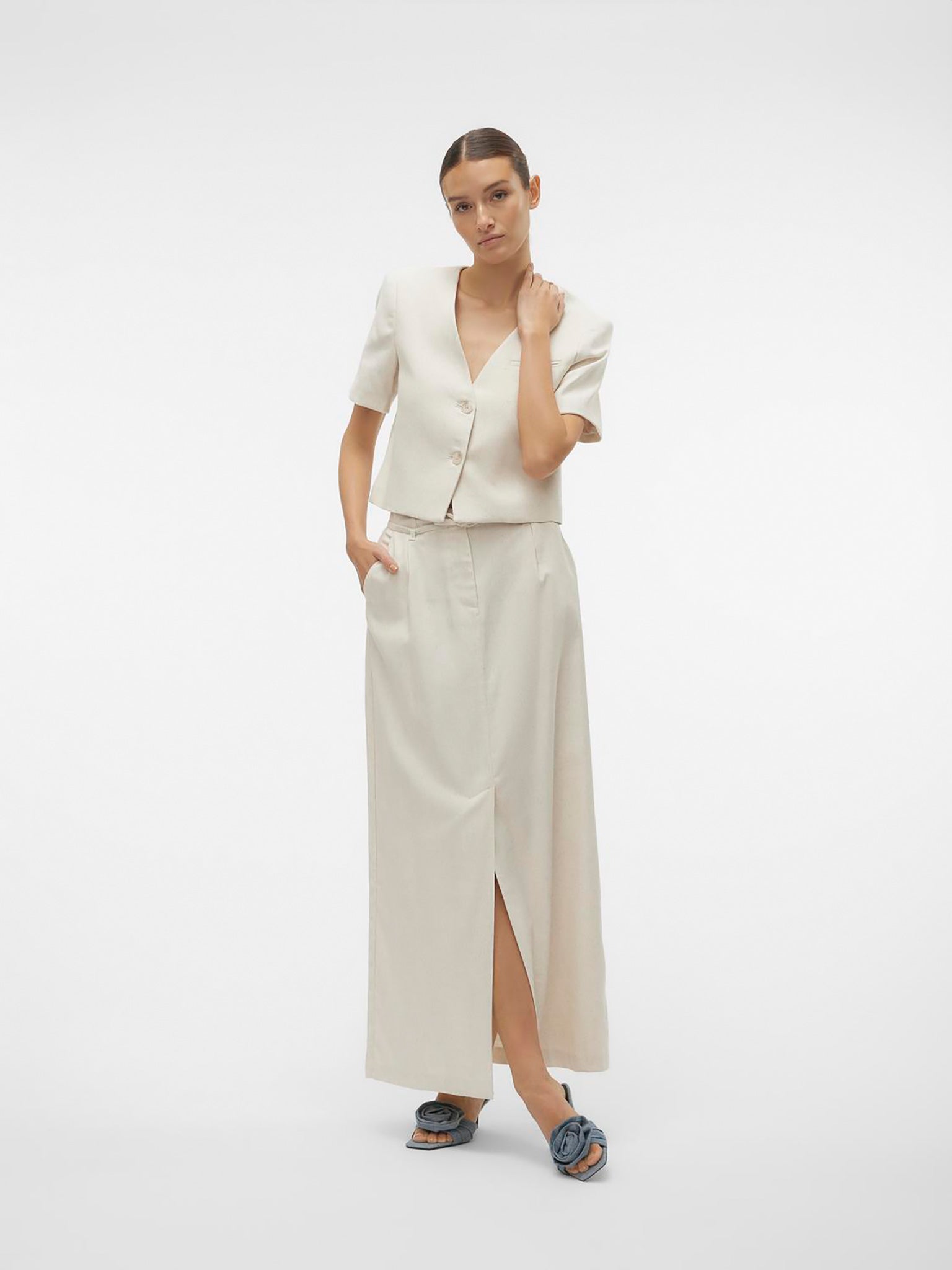 Γυναικεία φούστα VMFLORENCE HW LONG LINEN SKIRT 10306699 | 10306699