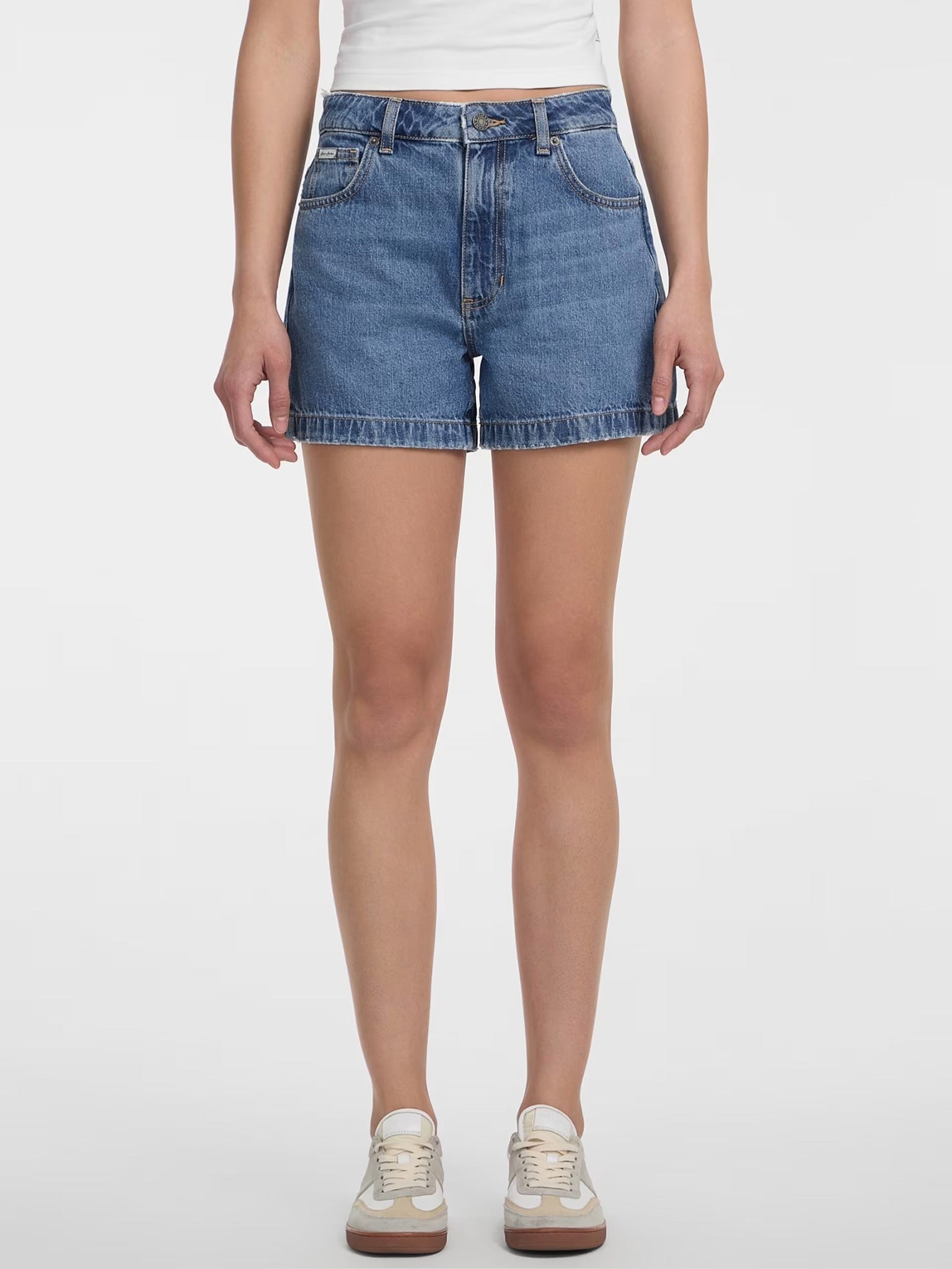 Γυναικείο σορτς τζιν highwaist mom sho - eco linen storm indigo W5GD0SD5O13GJLV | W5GD0SD5O13GJLV