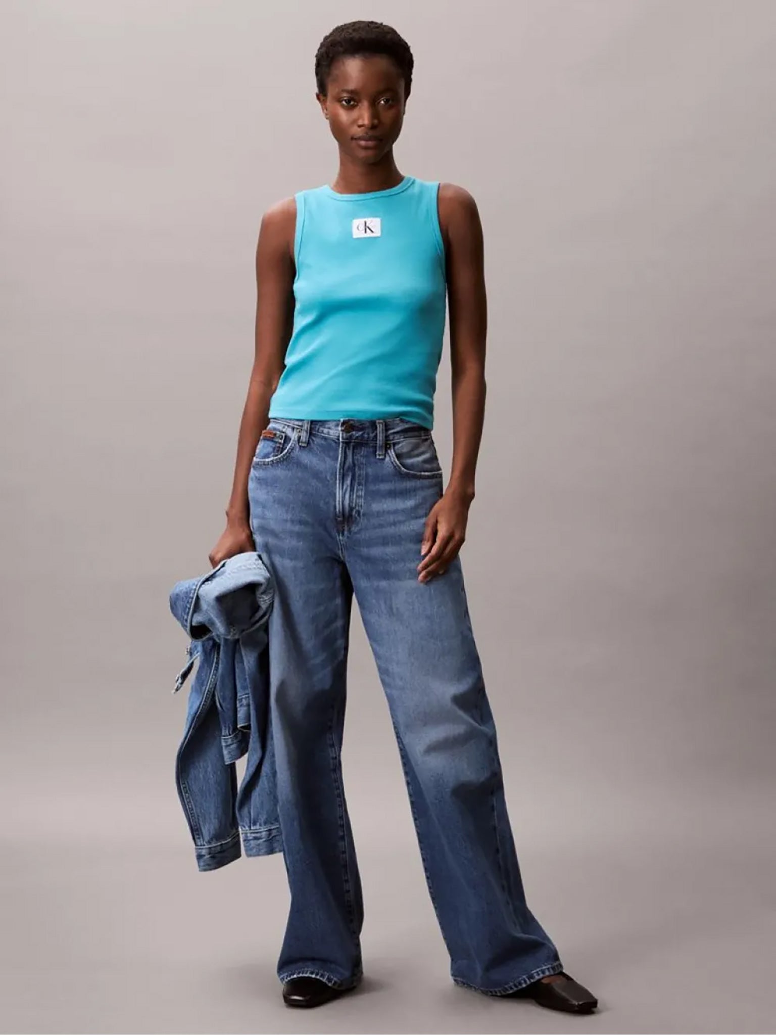 Γυναικεία μπλούζα ριπ A - WVN LBL 2X2 CTTN LV047C201GXEG | LV047C201GXEG