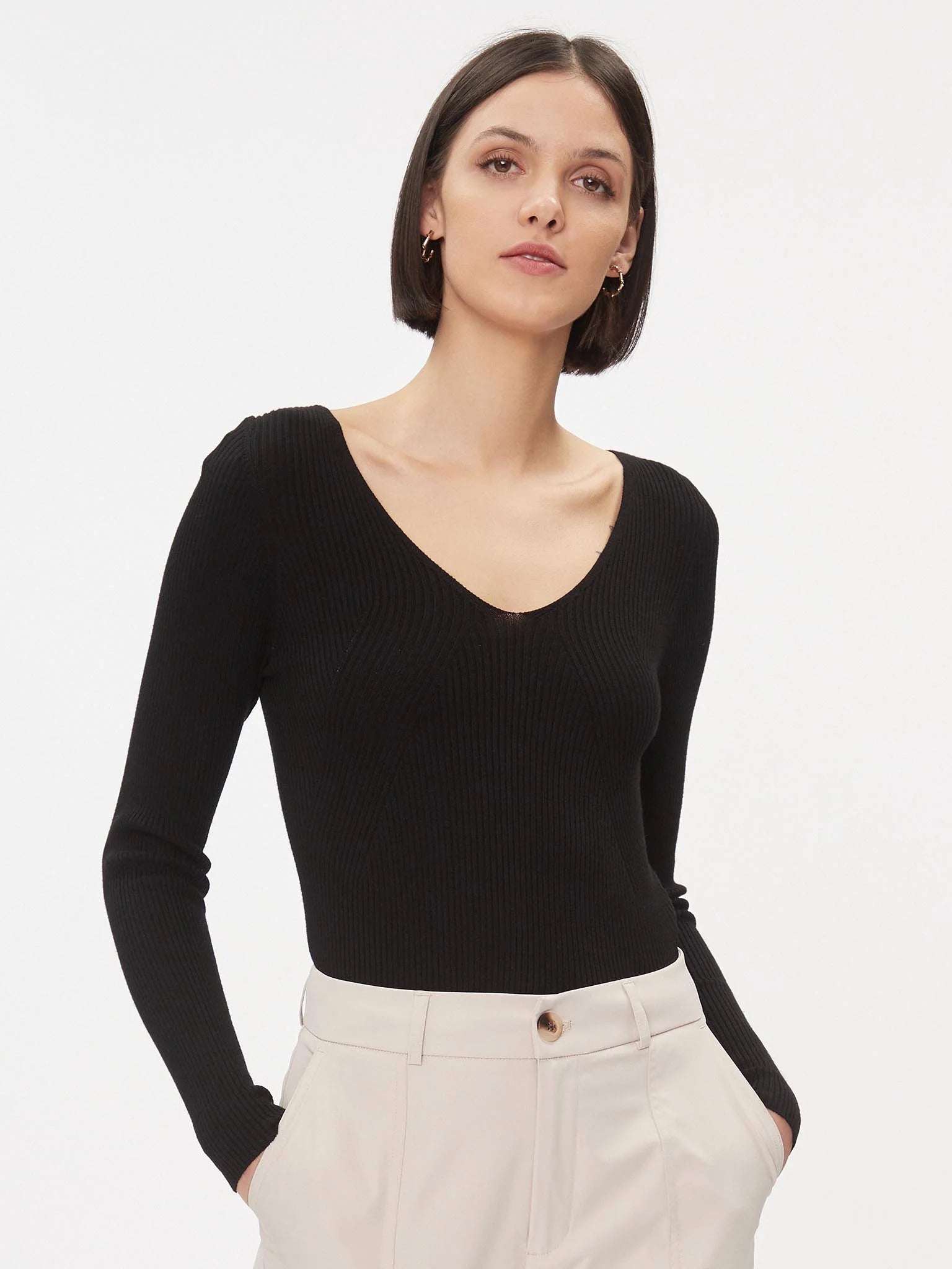 Γυναικεία μπλούζα πλεκτή ONLJULIE LIFE LS V-NECK KNT 15302350 | 15302350