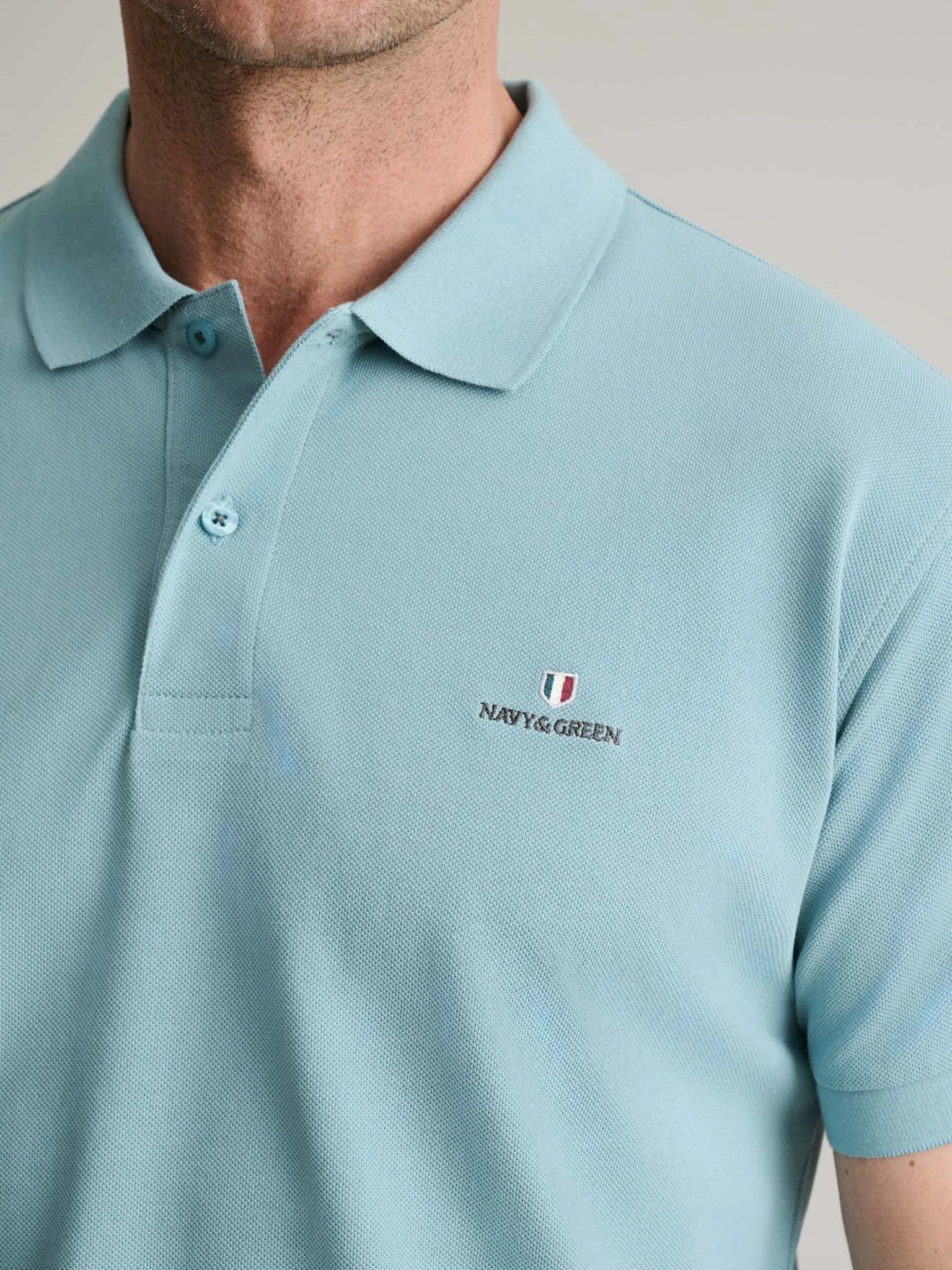 Ανδρικό polo dusty turquoise 24GE.300.9 | 24GE.300.9