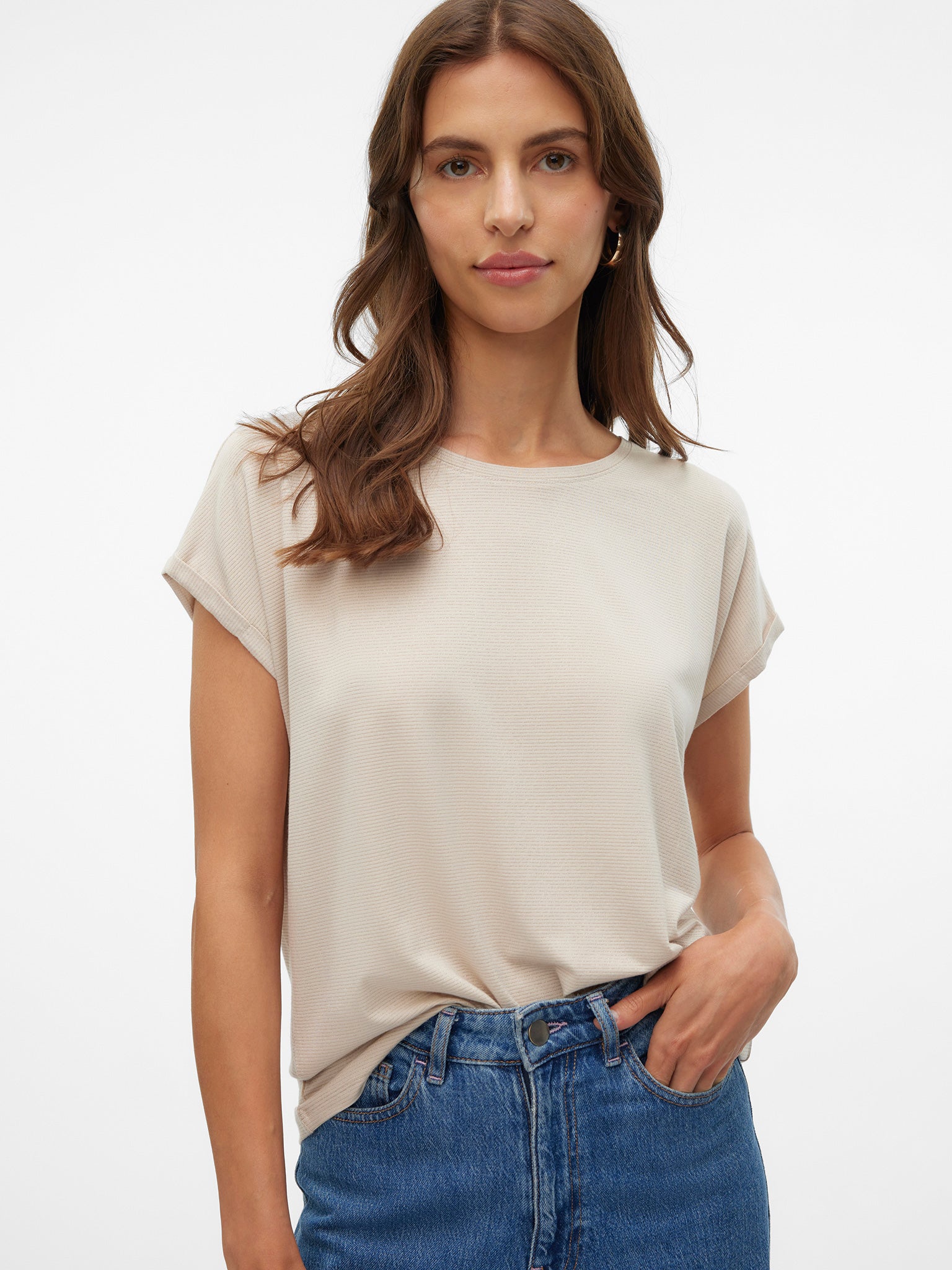 Γυναικεία μπλούζα VMLAVA GLITTER SS TOP STRIPE GA JRS NOOS 10250488 | 10250488