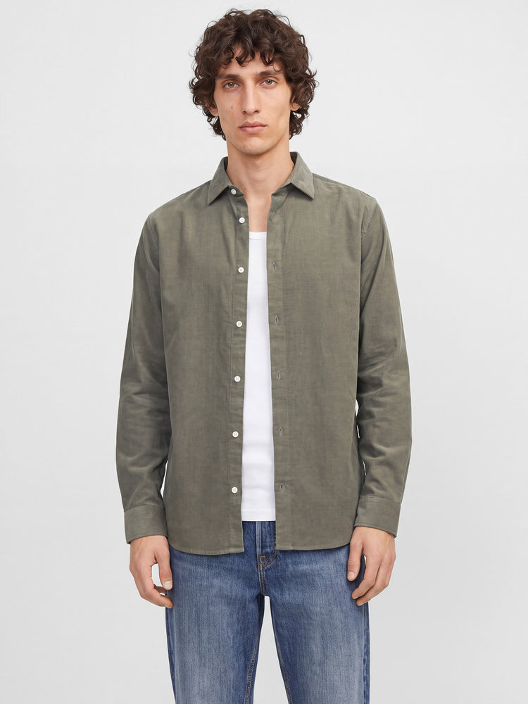 Ανδρικό πουκάμισο μικροκοτλέ JPRBLAPARKER CORDUROY L/S SHIRT 12301141 | 12301141