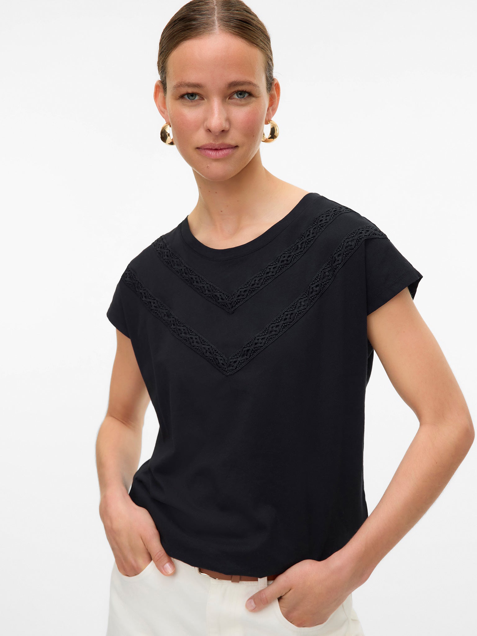 Γυναικεία μπλούζα κέντημα VMPANNA AVA SS TOP JRS 10329678 | 10329678
