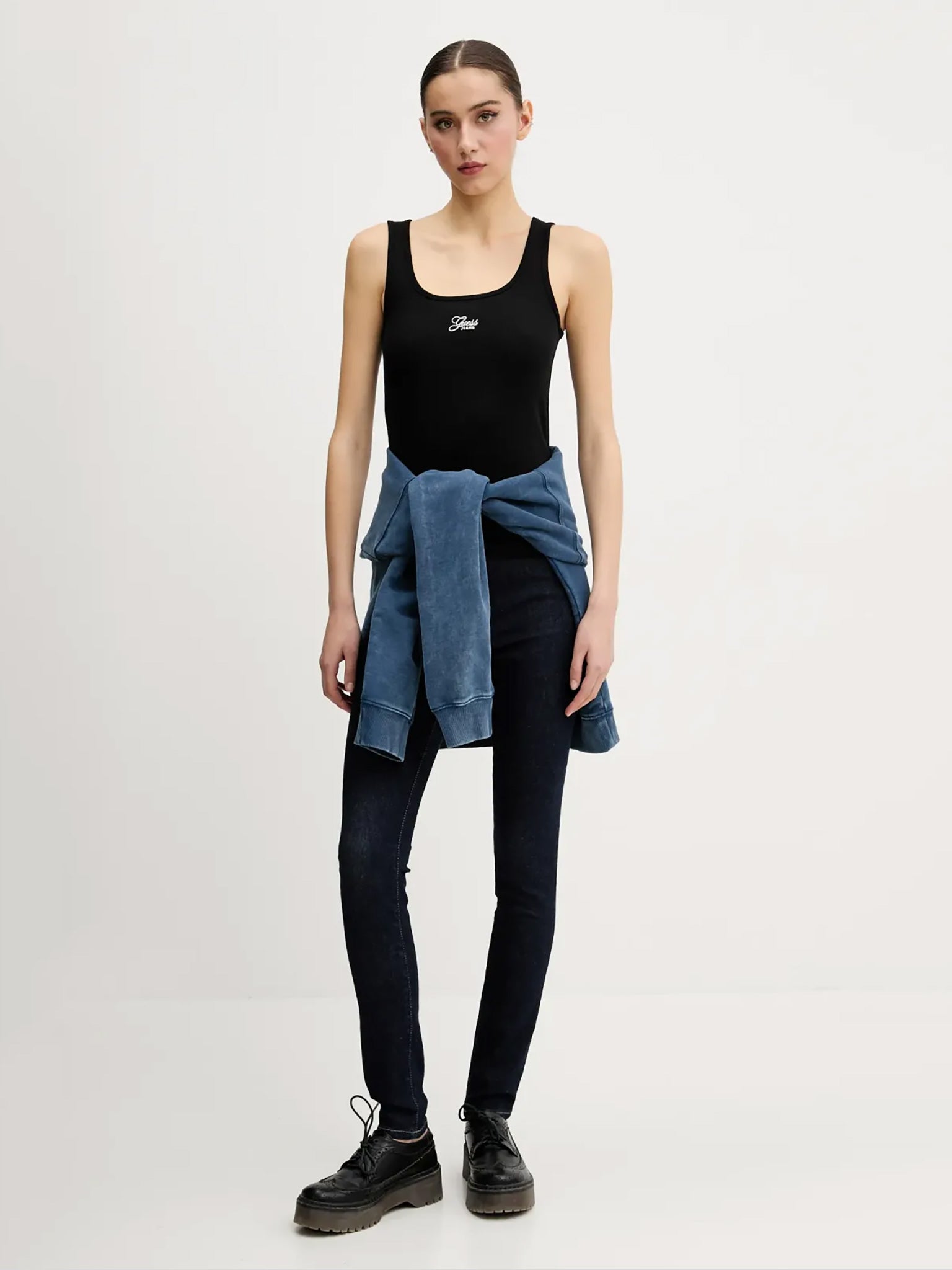 Γυναικείο top slim rib - organic cotton gunnar str W5GP26KA0H1JBLK | W5GP26KA0H1JBLK