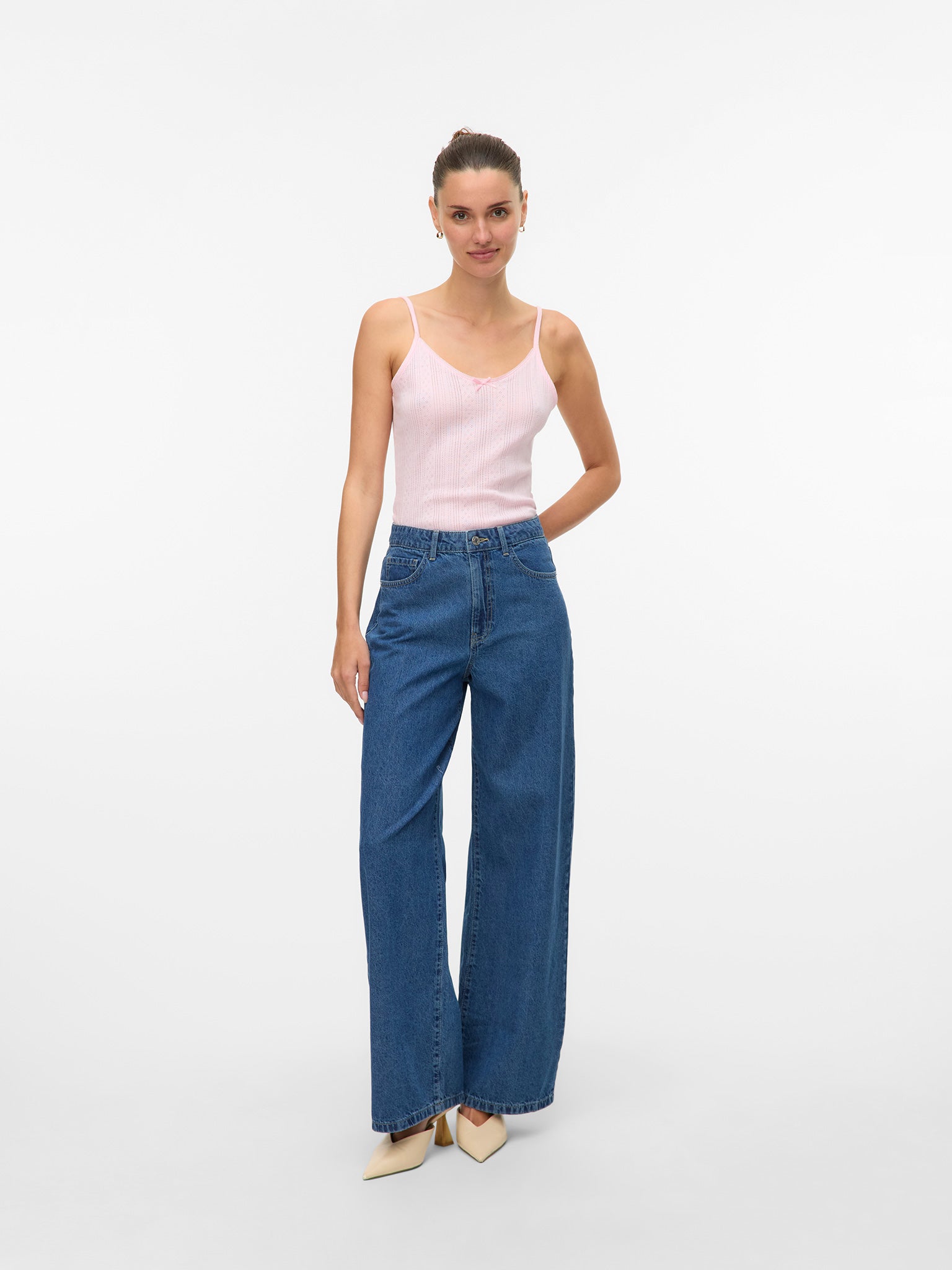 Γυναικείο παντελόνι τζιν medium blue VMKIRSA IDA HR WIDE JEANS MIX 10335361 | 10335361