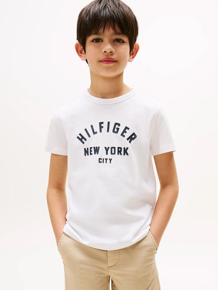Παιδική μπλούζα μακό CURVED HILFIGER GRAPHIC TEE SS KB0KB09800YBR | KB0KB09800YBR