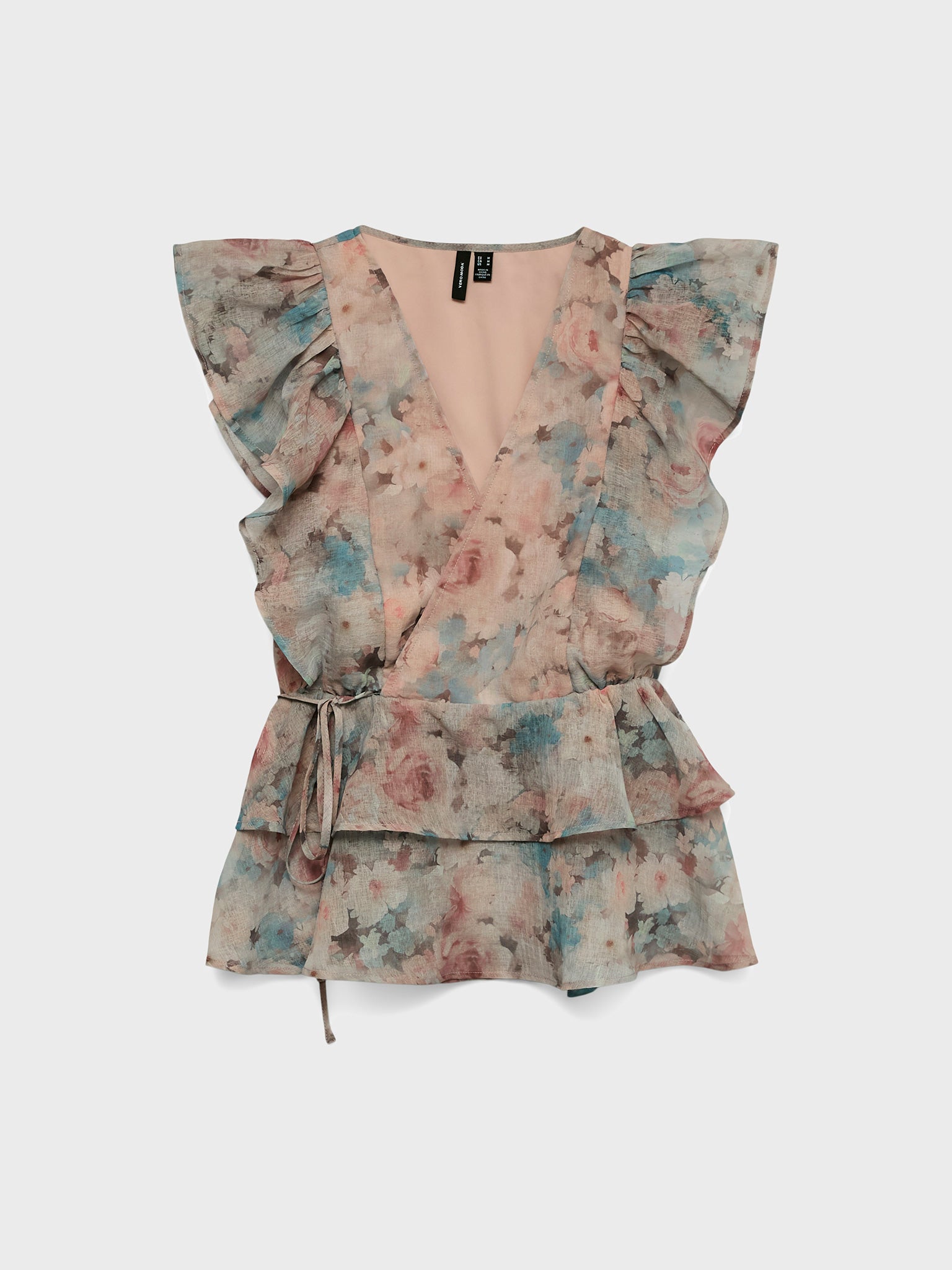 Γυναικείο top φλοράλ VMSABRINA SS FLOUNCE TOP WVN EXP 10343869 | 10343869