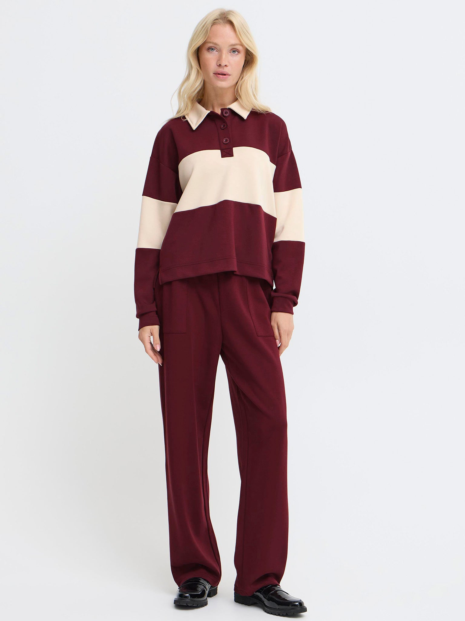 Γυναικεία μπλούζα polo BYPUSTI CONTRAST POLO PULLOVER 20818054 | 20818054