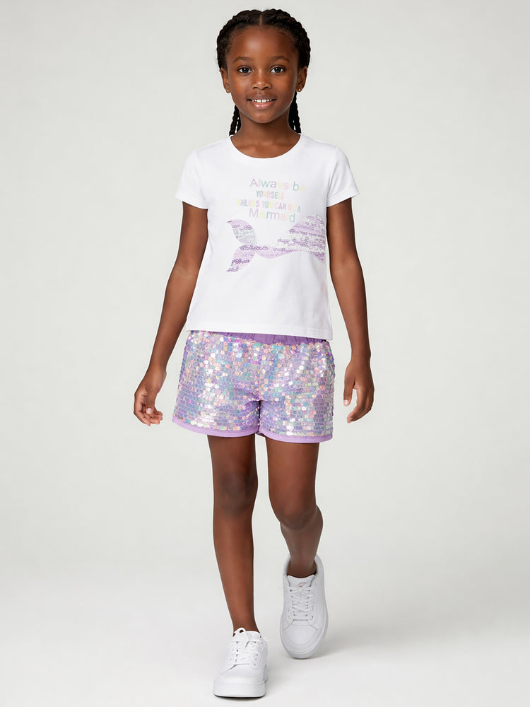 Παιδικό σετ με σορτς παγιέτας | 15-226305-0