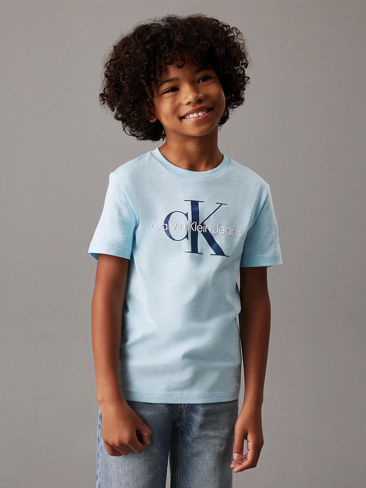 Παιδική μπλούζα μακό CK MONOGRAM SS T-SHIRT IU0IU00676CWS | IU0IU00676CWS