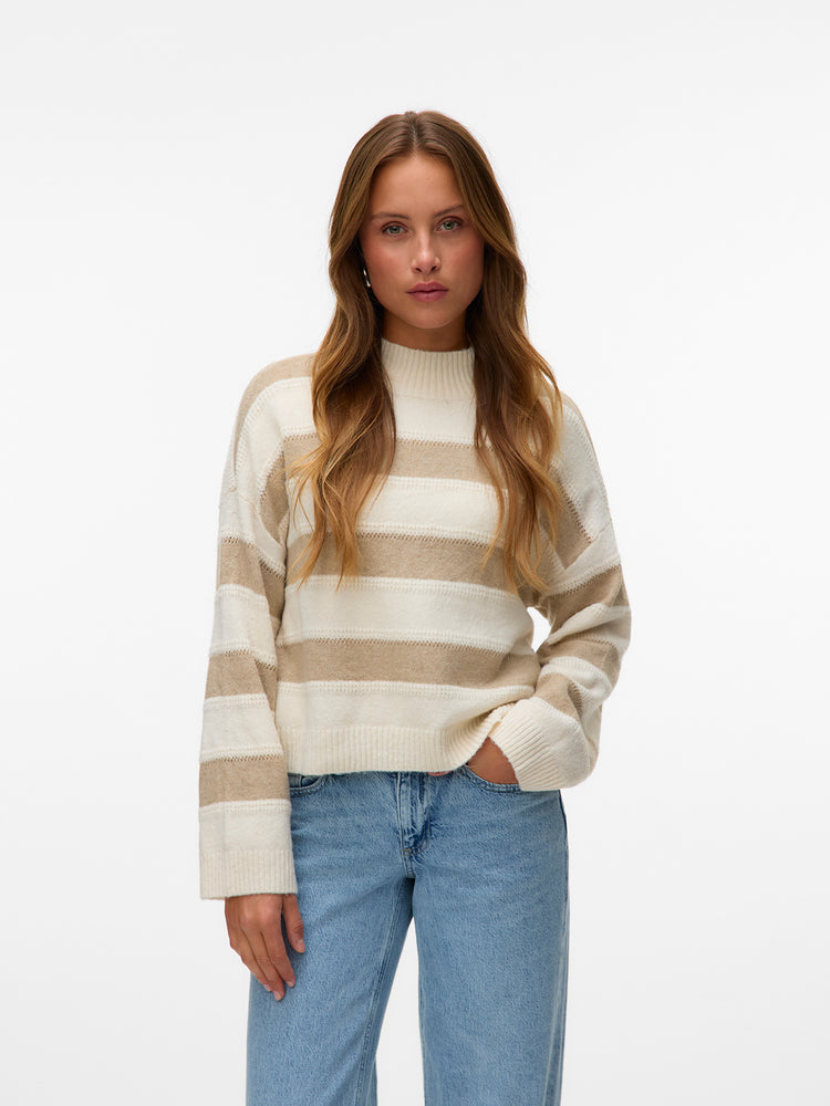 Γυναικεία μπλούζα πλεκτή VMINEZ LS HIGHNECK SHORT PULLOVER 10331538 | 10331538