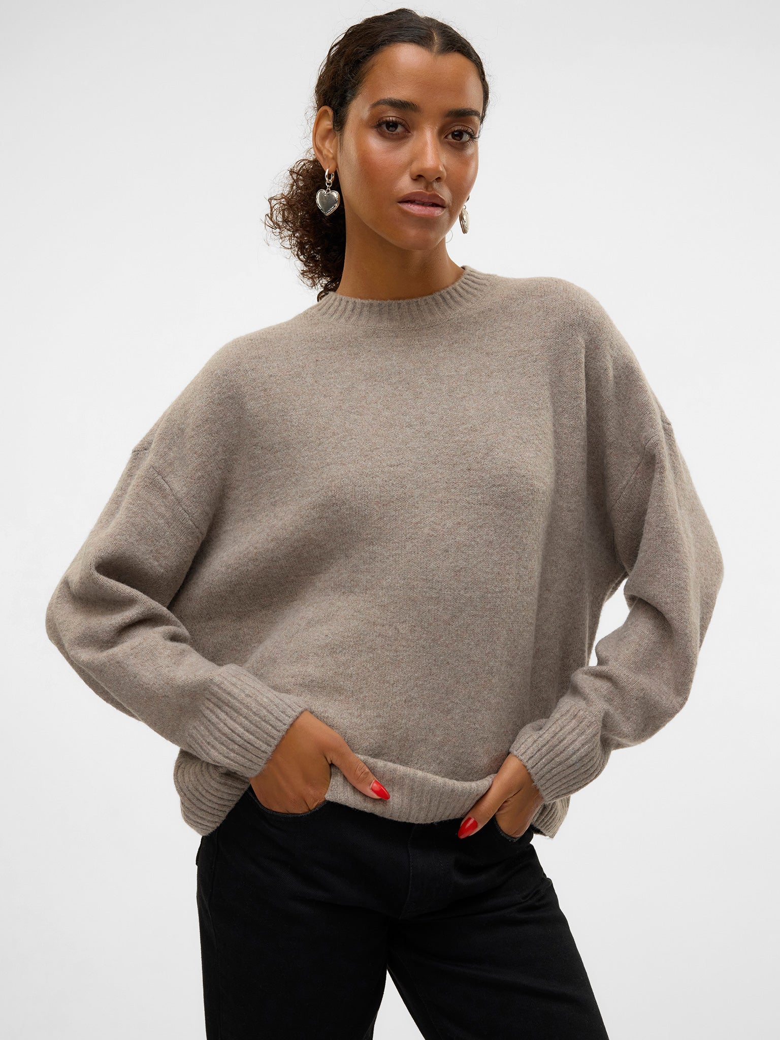 Γυναικεία μπλούζα πλεκτή VMBOOM LS O-NECK PULLOVER GA NOOS 10320463 | 10320463