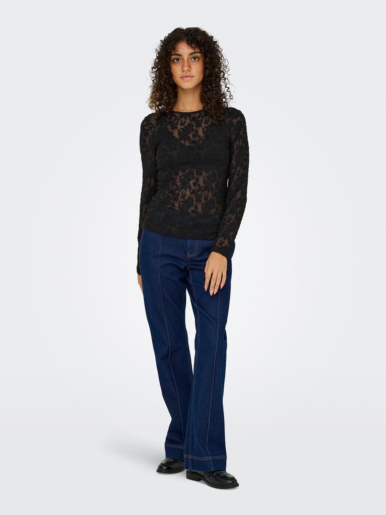 Γυναικεία μπλούζα με διαφάνεια ONLBLAISE L/S TOP JRS 15356155 | 15356155