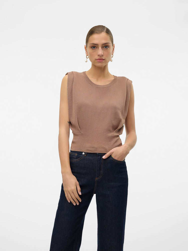 Γυναικεία μπλούζα πλεκτή VMLITA LS O-NECK CROPPED KNIT TOP 10312343 | 10312343