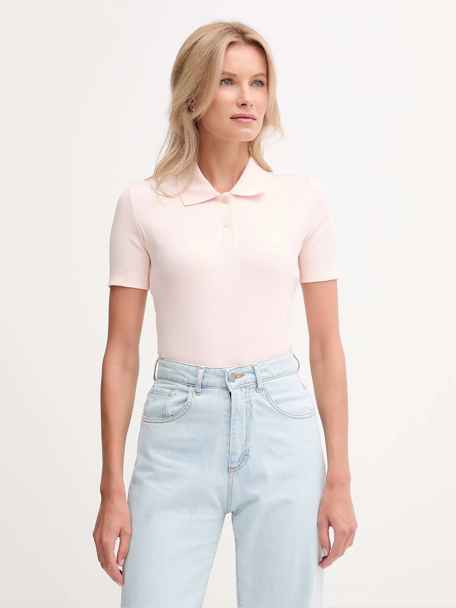 Γυναικεία μπλούζα polo A - WOVEN LABEL 2X2 RIB POLO LV047C907GVI7 | LV047C907GVI7