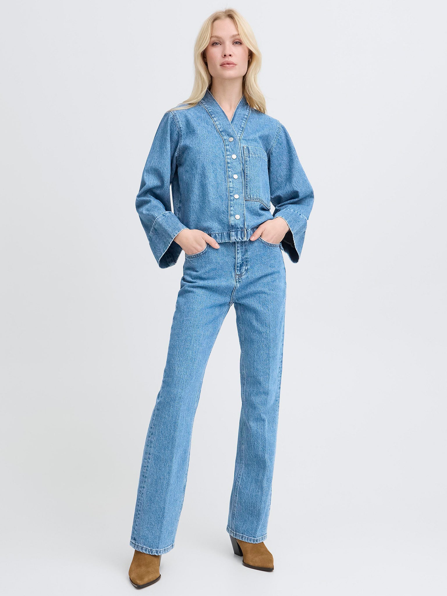 Γυναικείο παντελόνι τζιν mid blue | 20818561