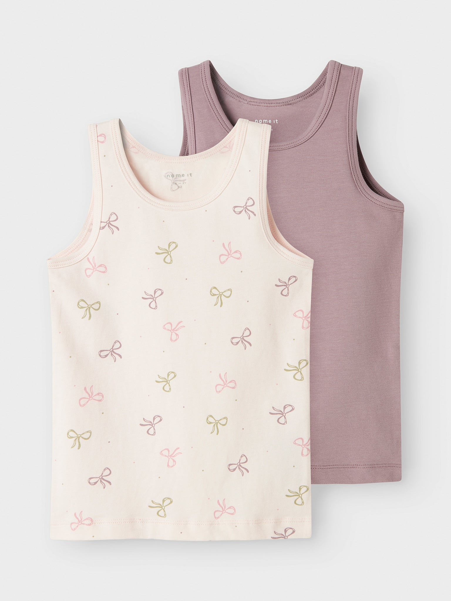 Παιδικά φανελάκια σετ 2 τεμ NMFTANK TOP 2P BARELY PINK BOW NOOS 13241984 | 13241984