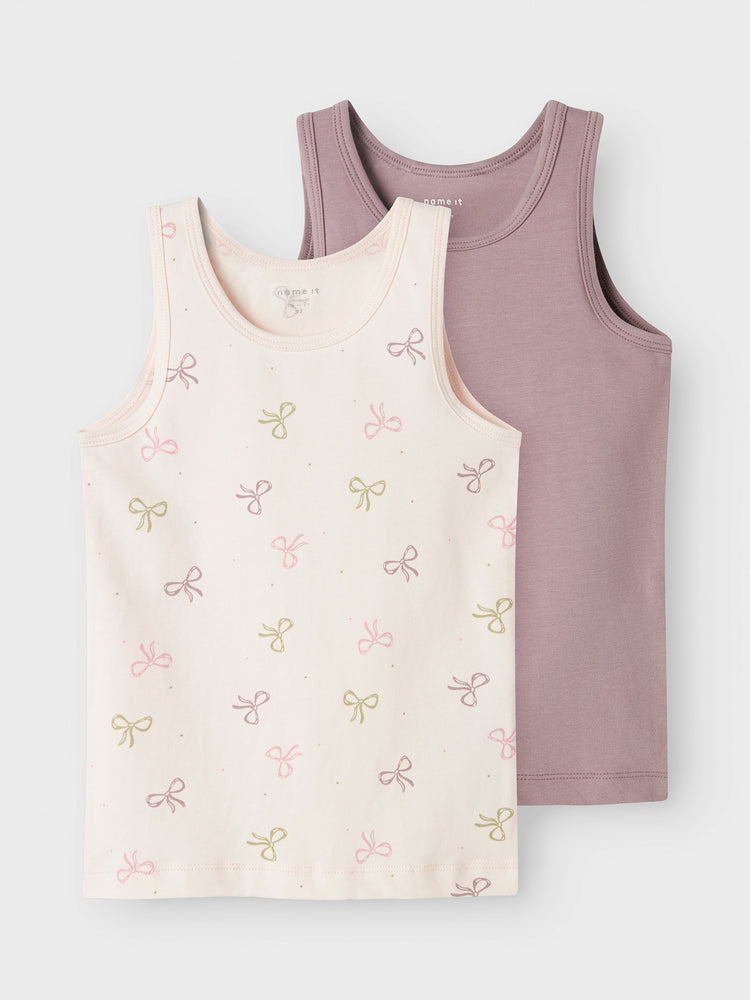 Παιδικά φανελάκια σετ 2 τεμ NMFTANK TOP 2P BARELY PINK BOW NOOS 13241984 | 13241984
