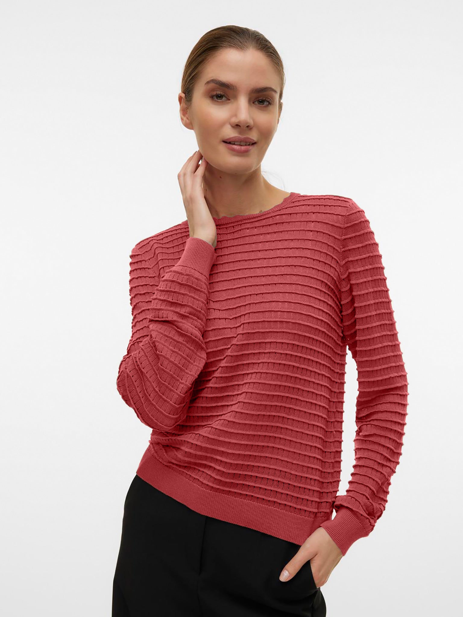 Γυναικεία μπλούζα ψιλή πλέξη VMERICA LS O-NECK PULLOVER GA BOOS 10300153 | 10300153