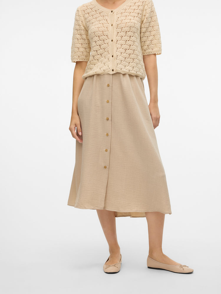 Γυναικεία φούστα με κουμπιά VMMELANEY HW BUTTON CALF SKIRT WVN NOOS 10304134 | 10304134