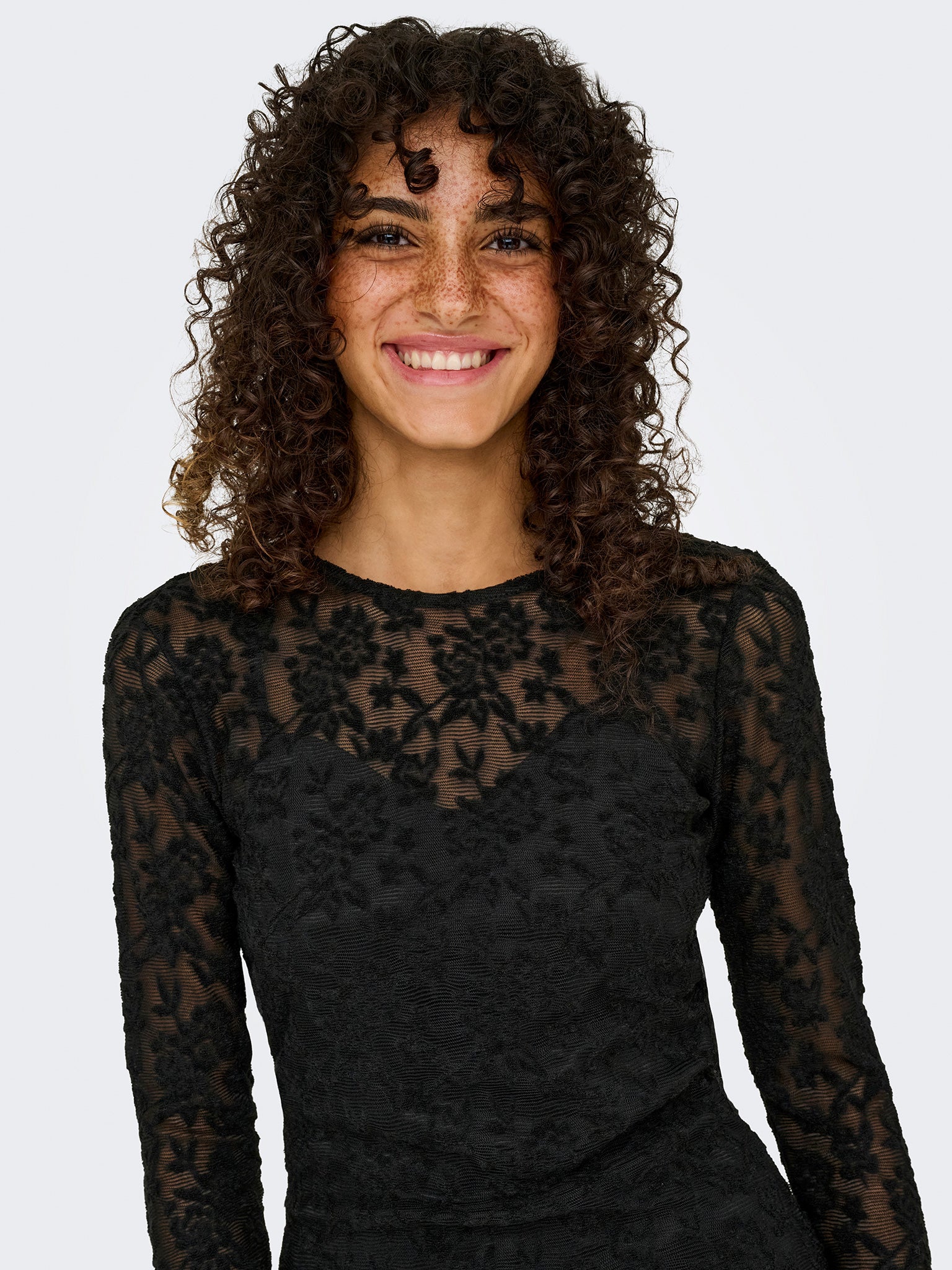 Γυναικείο φόρεμα με διαφάνεια ONLBLAISE L/S O-NECK DRESS JRS 15356156 | 15356156