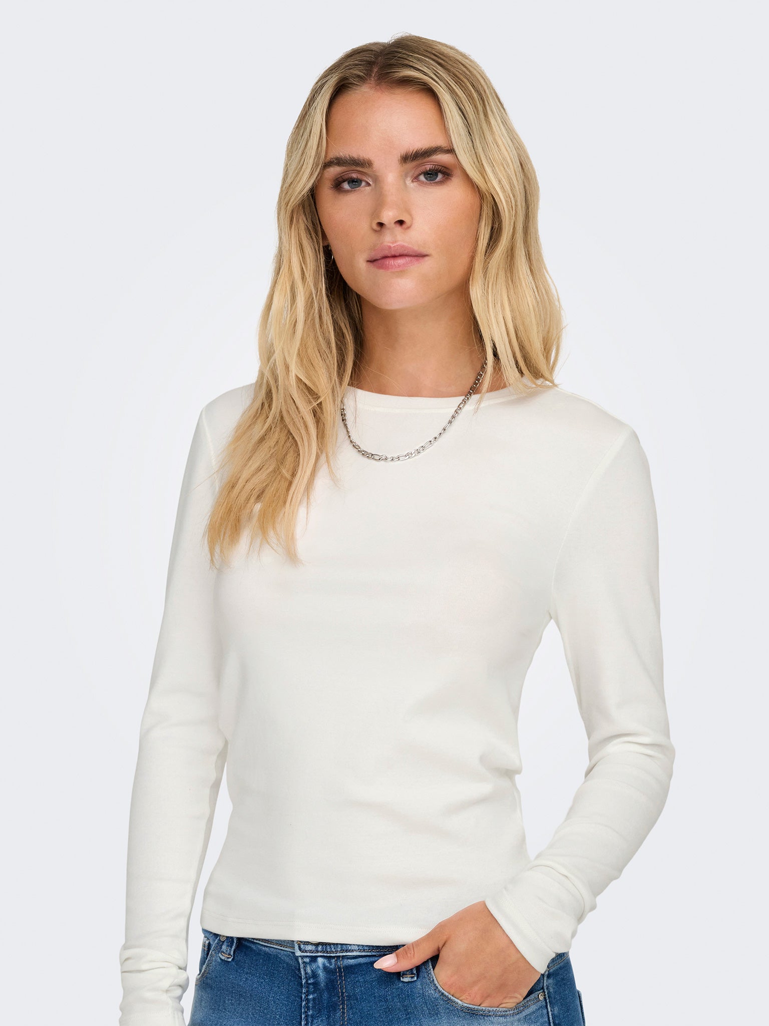 Γυναικεία μπλούζα ONLRILEY O-NECK L/S TOP JRS NOOS 15323159 | 15323159