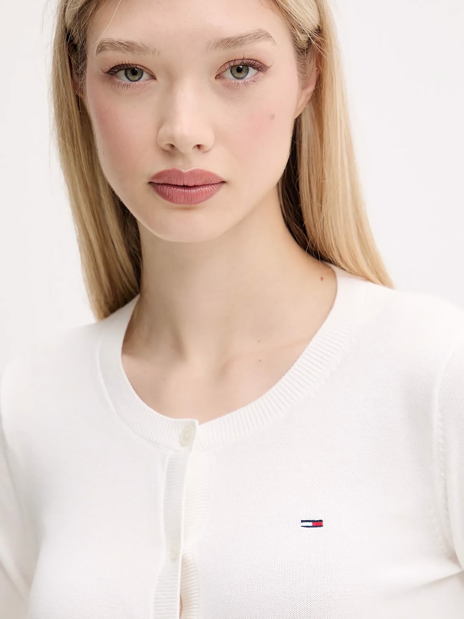 Γυναικεία ζακέτα ψιλή πλέξη TJW ESSENTIAL CREW NECK CARDIGAN DW0DW20976YBL | DW0DW20976YBL