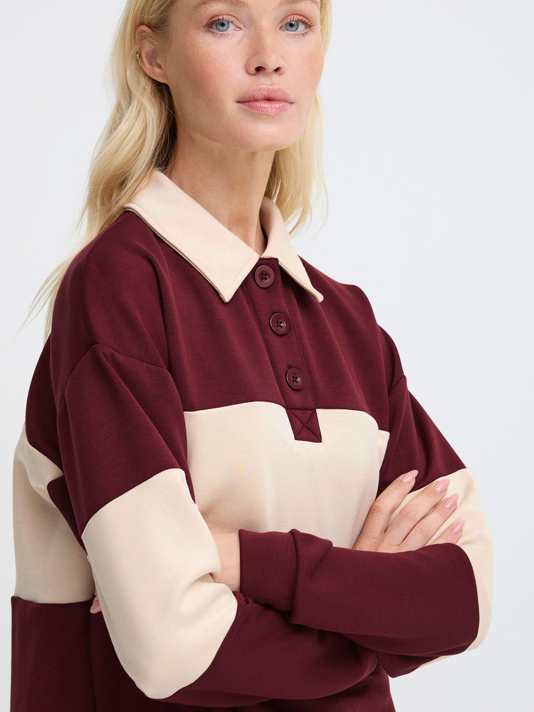 Γυναικεία μπλούζα polo BYPUSTI CONTRAST POLO PULLOVER 20818054 | 20818054