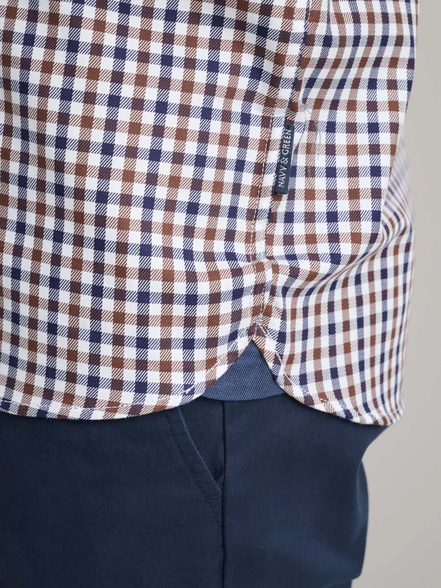 Ανδρικό πουκάμισο καρό blue/brown/white 24NG.CR113/1B | 24NG.CR113/1B