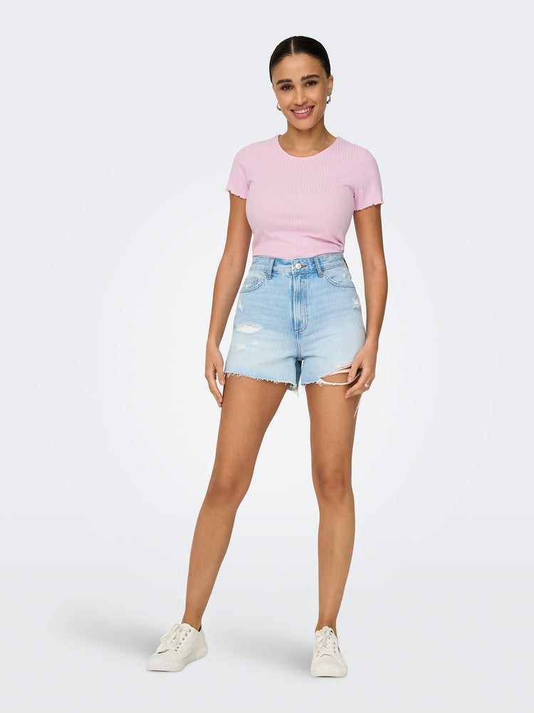 Γυναικεία μπλούζα crop ριπ ONLEMMA S/S SHORT TOP NOOS JRS 15201206 | 15201206