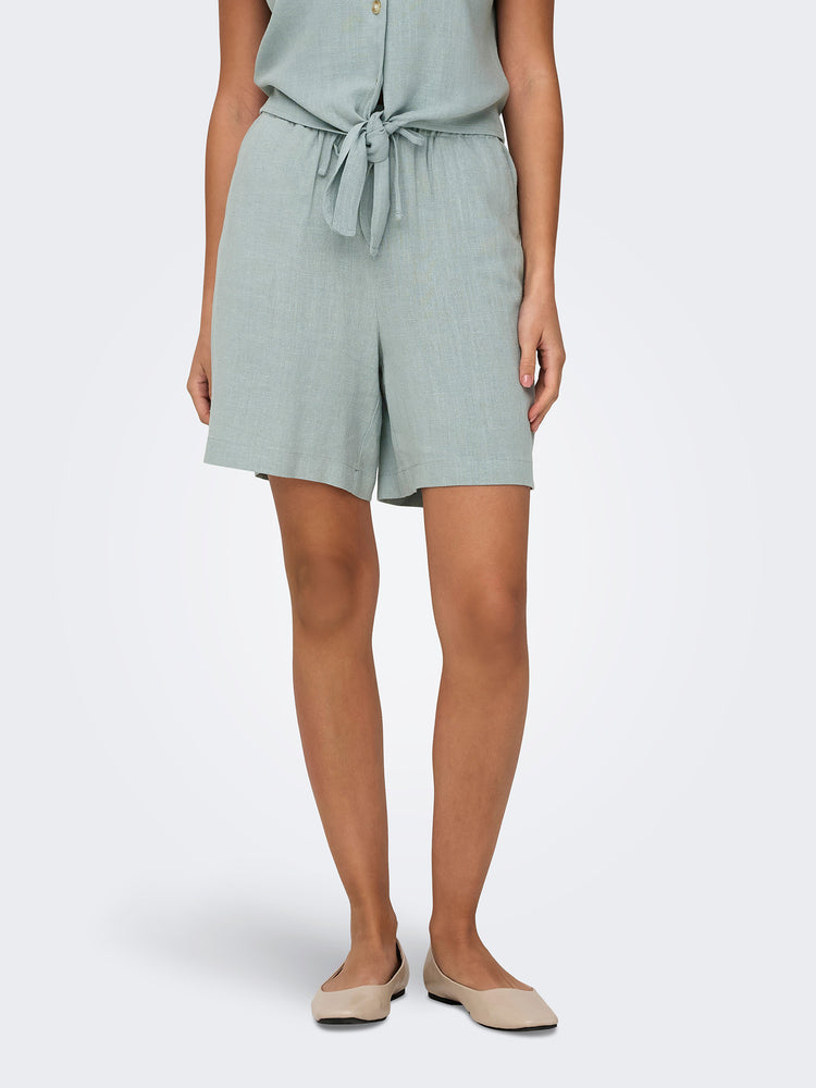 Γυναικείο σορτς λινό ONLSIESTA MW PULL-UP LIN BL SHORTS NOOS 15333032 | 15333032