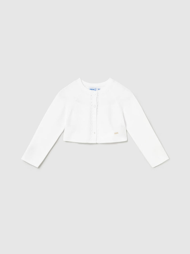 Βρεφική ζακέτα με ασημί κλωστή | 26-00302-078