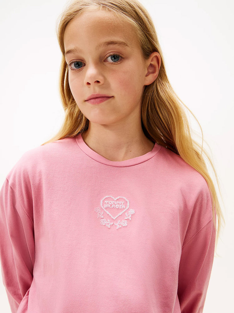 Παιδική μπλούζα μακό EMBROIDERED HEART TEE L/S KG0KG08811THC | KG0KG08811THC