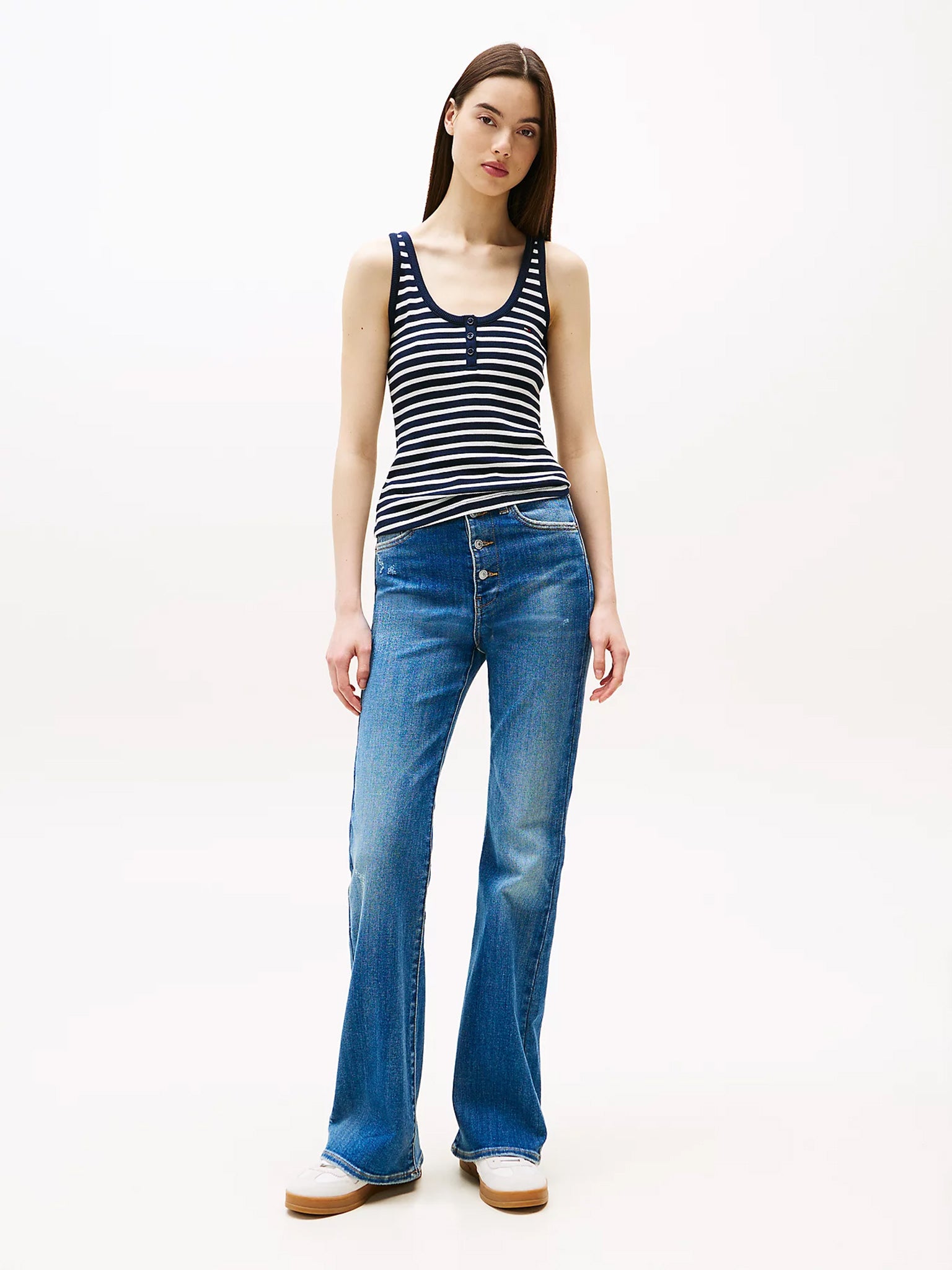 Γυναικείο top ριγέ TJW REG FLORAL FLAG TEE DW0DW208980A6 | DW0DW208980A6