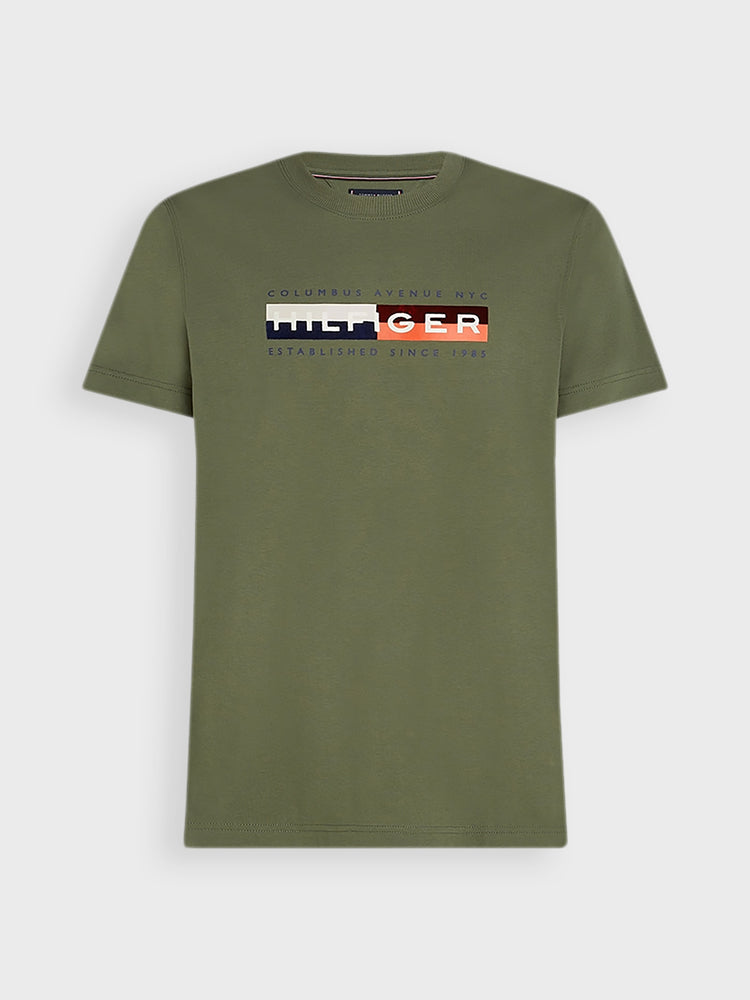 Ανδρικό t-shirt TH COLOUR BLOCK GRAPHIC TEE MW0MW40014PLI | MW0MW40014PLI
