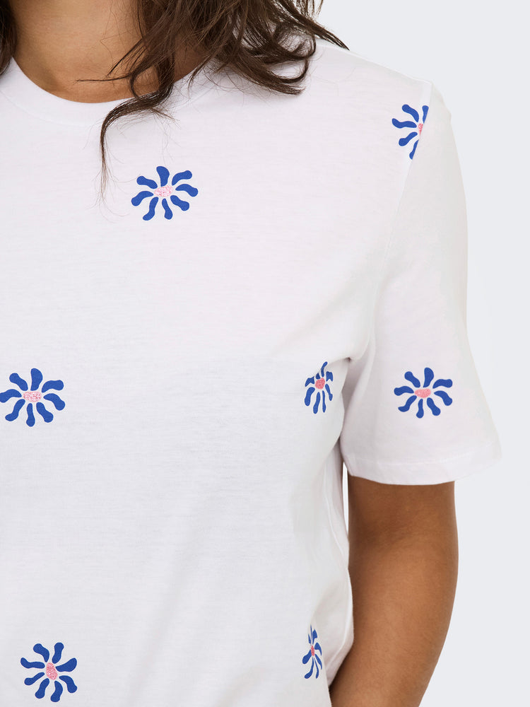 Γυναικείο t-shirt σταμπωτό ONLRITA S/S FLOWER TOP BOX JRS 15351631 | 15351631