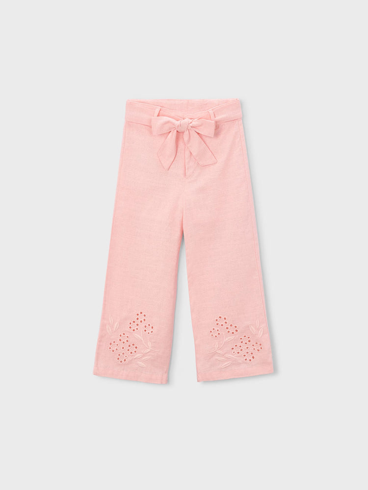 Παιδικό παντελόνι λινό κεντητό | 26-03585-017
